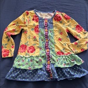 Multi patterned tunic top